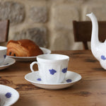 Vintage Swedish Coffee Cup & Saucer Gustavsberg Porcelain Blå Blom 1960