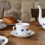 Vintage Swedish Coffee Cup & Saucer Gustavsberg Porcelain Blå Blom 1960