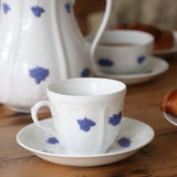 Vintage Swedish Coffee Cup & Saucer Gustavsberg Porcelain Blå Blom 1960