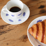 Vintage Swedish Coffee Cup & Saucer Gustavsberg Porcelain Blå Blom 1960