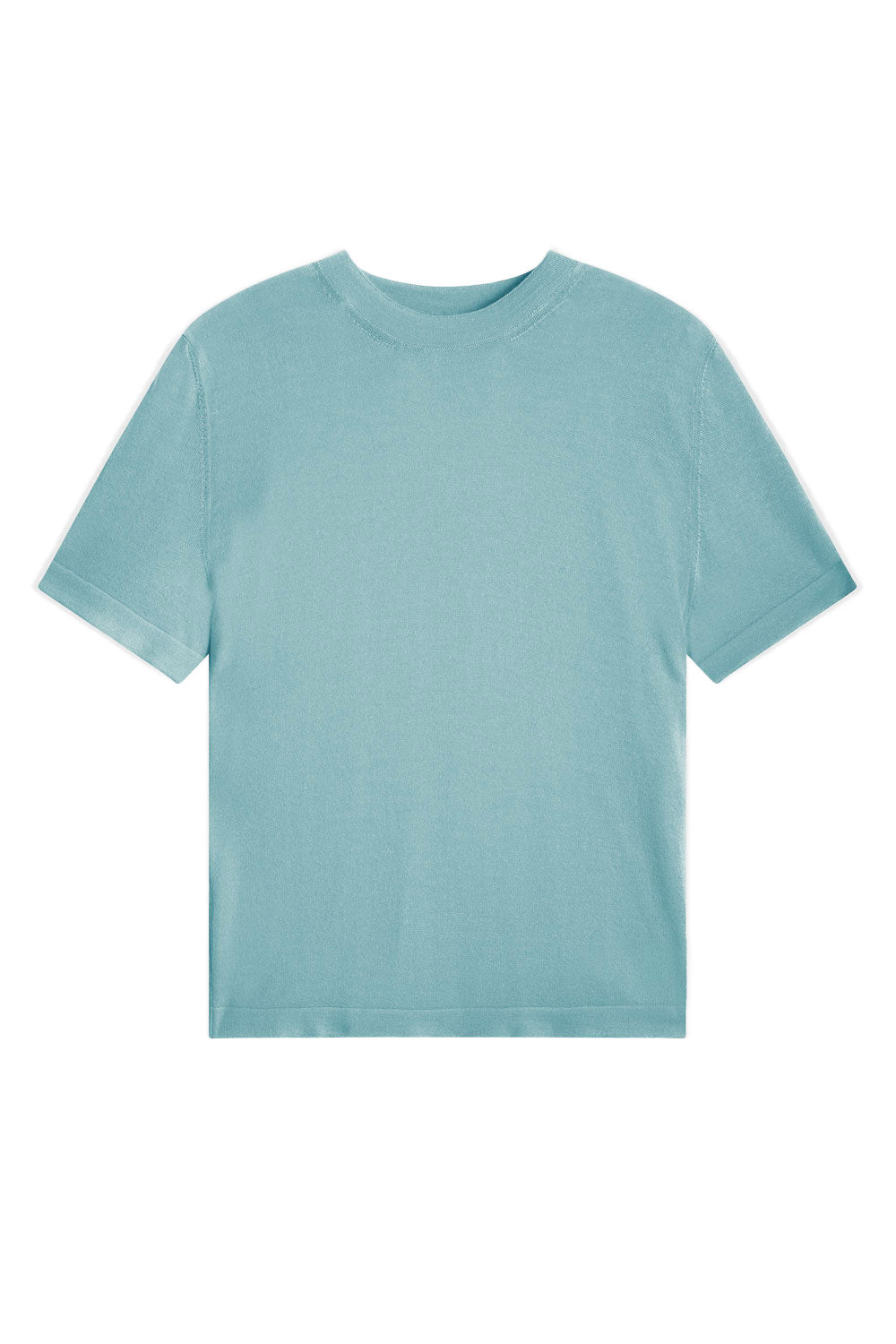 Cashmere and silk tee-shirt aqua blue | Elio | Linnea Lund