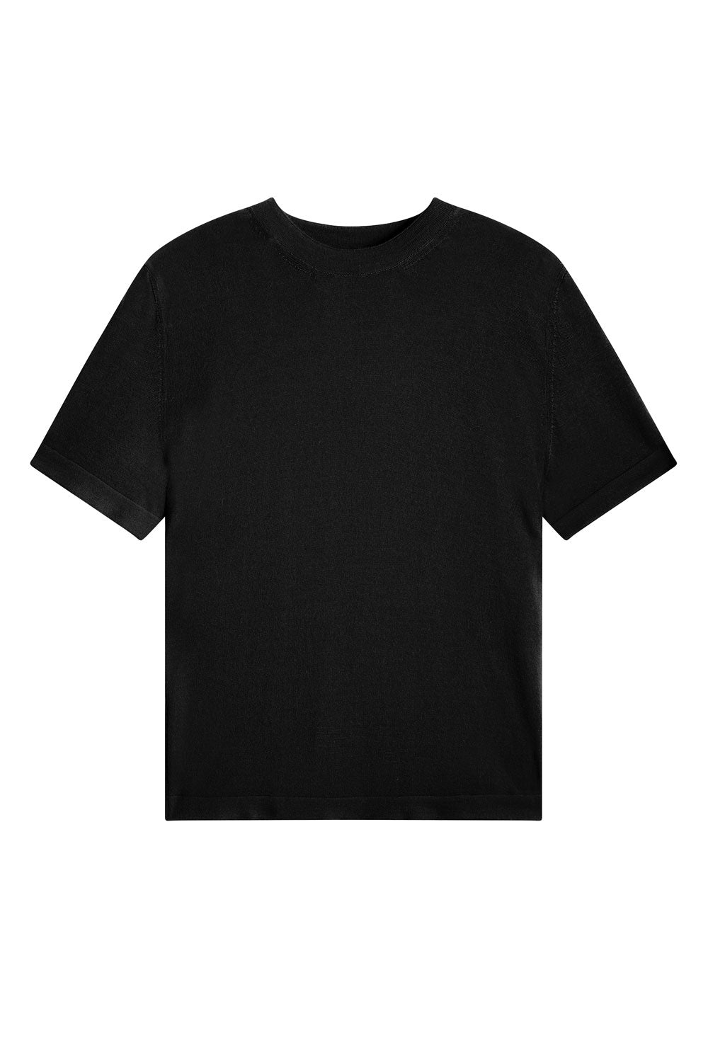 Cashmere and silk tee-shirt black | Elio | Linnea Lund