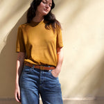 Cashmere and silk tee-shirt bronze | Elio | Linnea Lund