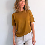 Cashmere and silk tee-shirt bronze | Elio | Linnea Lund