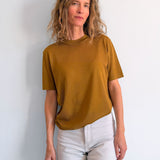Cashmere and silk tee-shirt bronze | Elio | Linnea Lund
