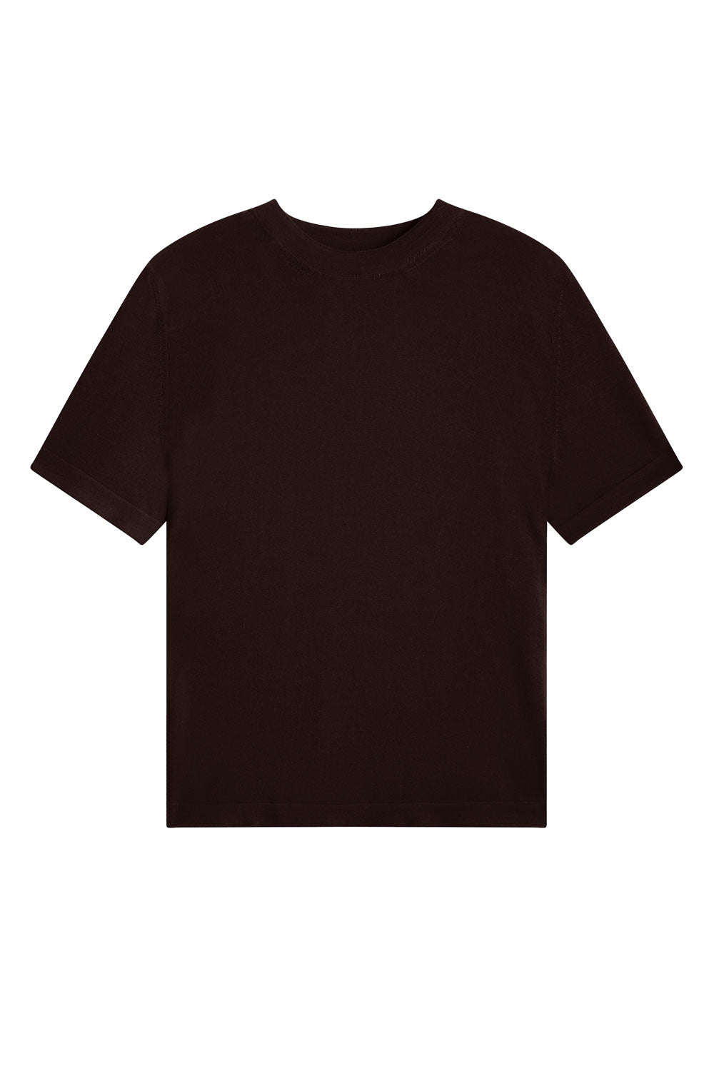 Cashmere and silk tee-shirt dark brown | Elio | Linnea Lund