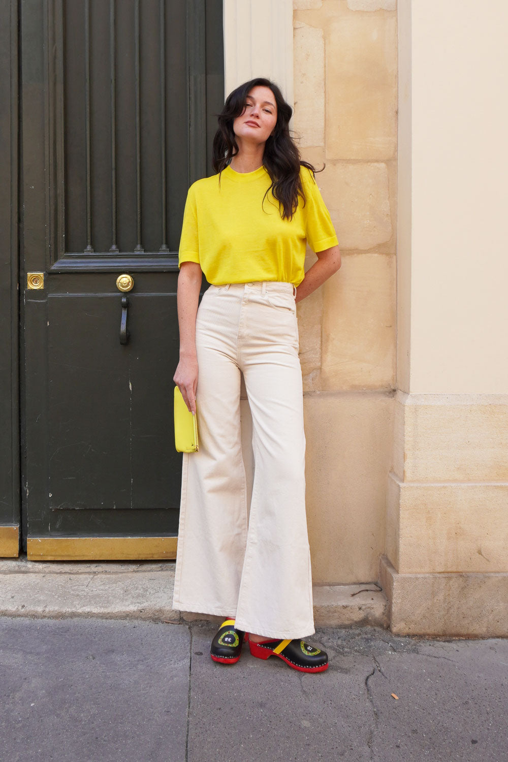 Cashmere and silk tee-shirt yellow | Elio | Linnea Lund