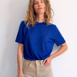 Cashmere and silk tee-shirt royal blue | Elio | Linnea Lund