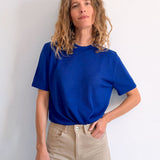 Cashmere and silk tee-shirt royal blue | Elio | Linnea Lund