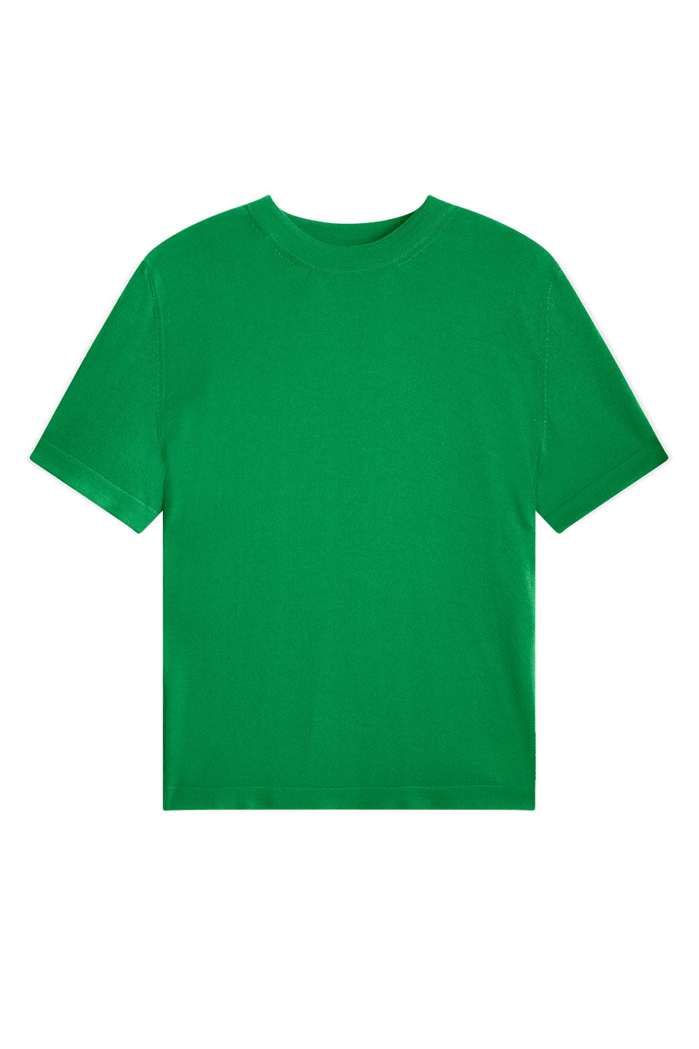 Cashmere and silk tee-shirt green | Elio | Linnea Lund