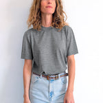 Cashmere and silk tee-shirt grey | Elio | Linnea Lund