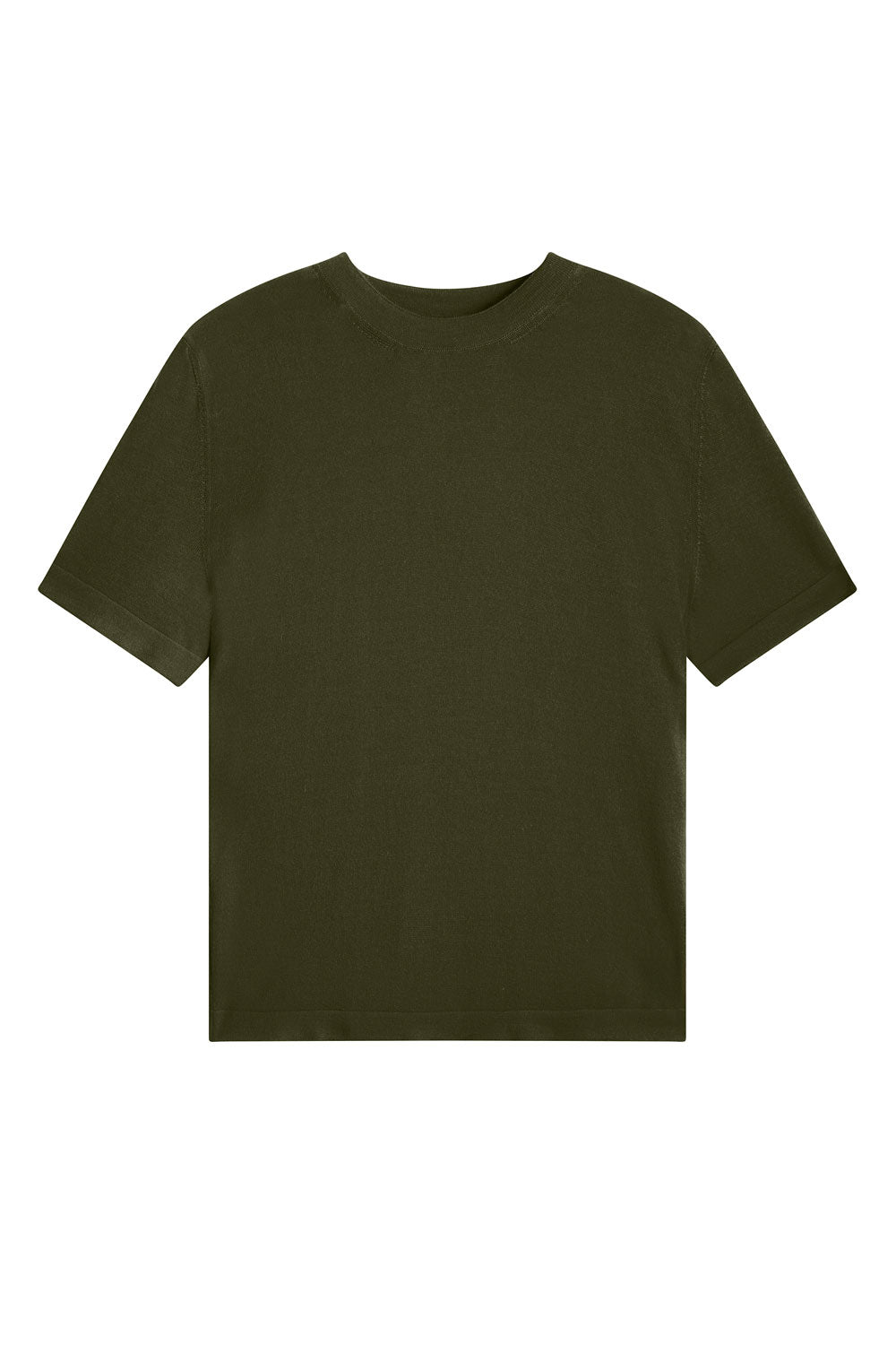 Cashmere and silk tee-shirt kaki | Elio | Linnea Lund