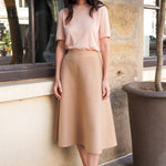 Cashmere and silk tee-shirt coral pink | Elio | Linnea Lund