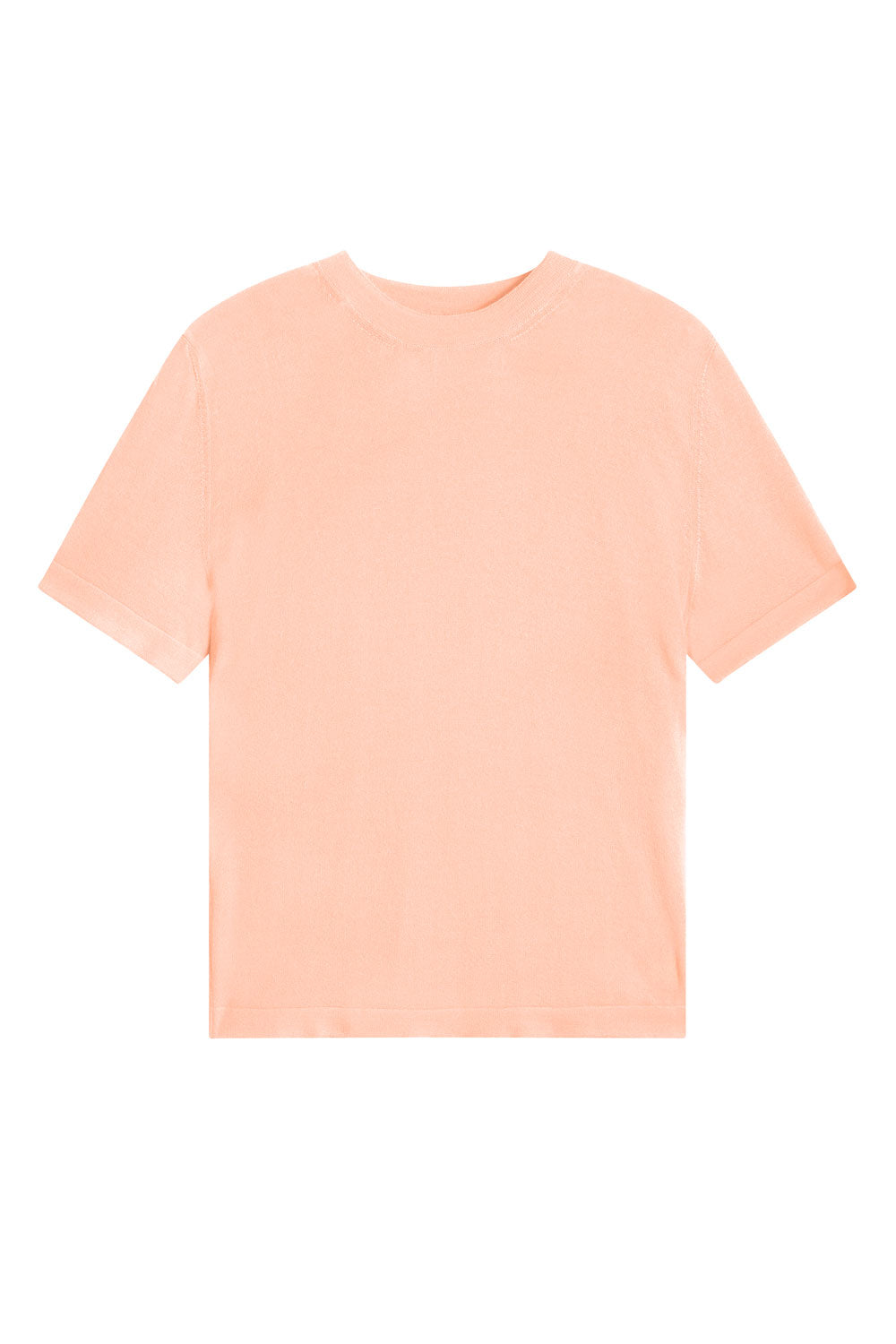 Cashmere and silk tee-shirt coral pink | Elio | Linnea Lund