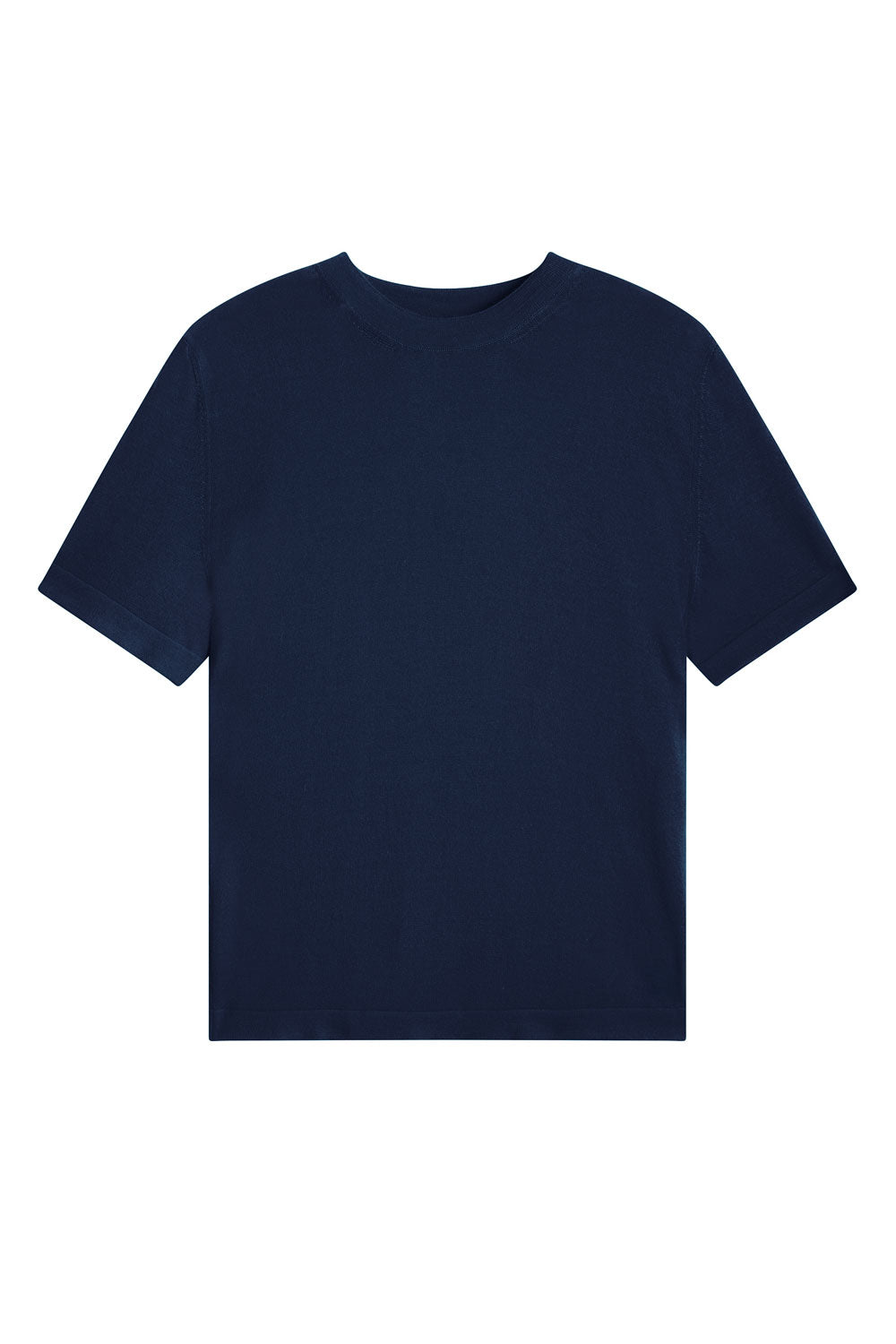 Cashmere and silk tee-shirt navy blue | Elio | Linnea Lund