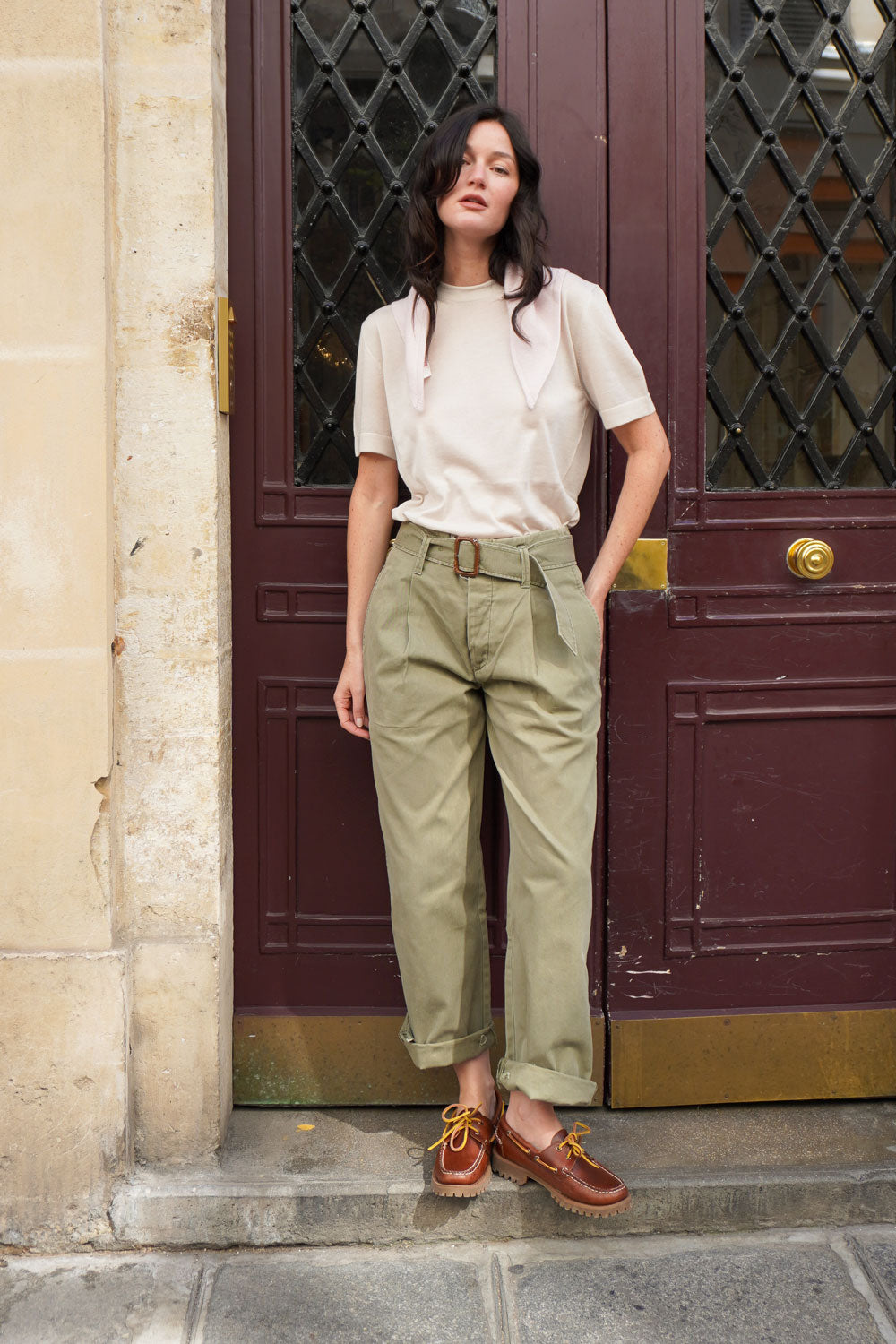 Cashmere and silk tee-shirt white | Elio | Linnea Lund