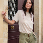 Cashmere and silk tee-shirt white | Elio | Linnea Lund