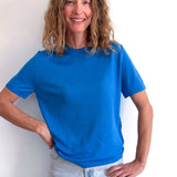 Cashmere and silk tee-shirt blue | Elio | Linnea Lund