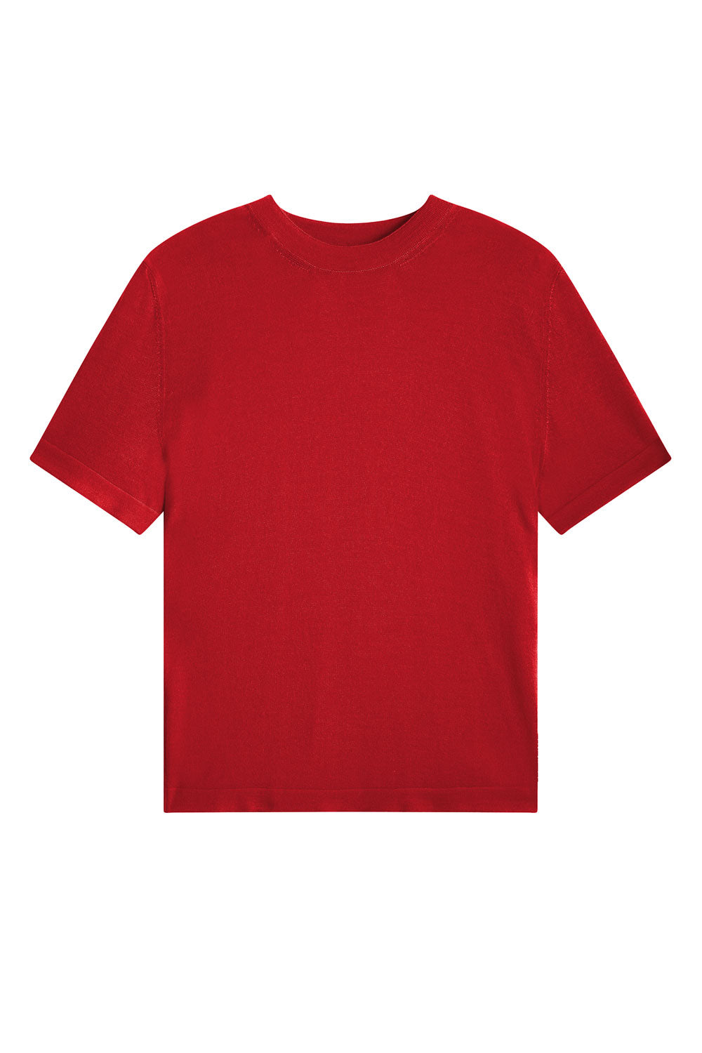 Cashmere and silk tee-shirt red | Elio | Linnea Lund