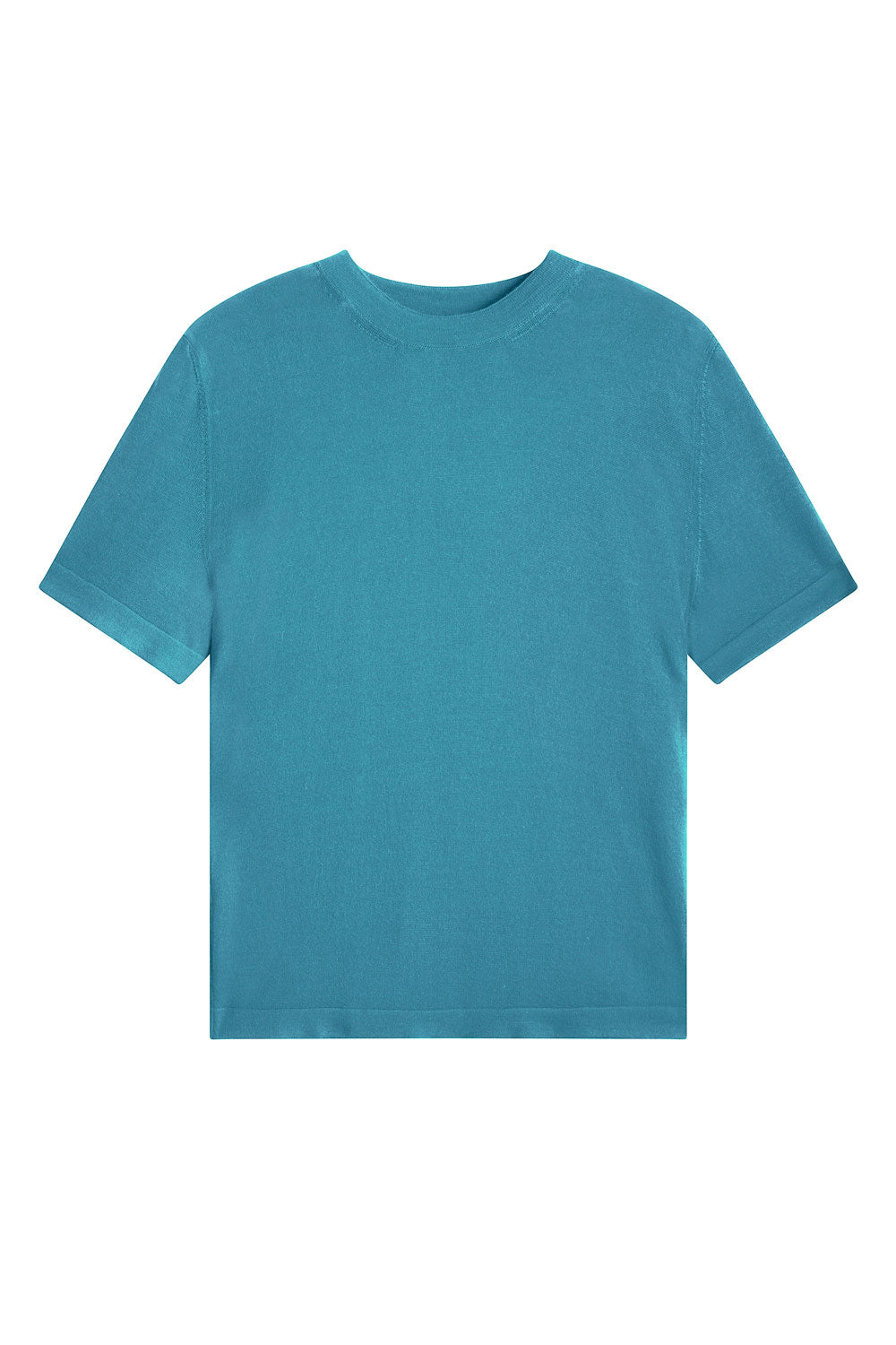 Cashmere and silk tee-shirt turquoise | Elio | Linnea Lund