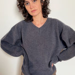 dark grey cashmere sweater women - front view | Emilie | Linnea Lund
