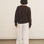 brown chocolate color cashmere sweater women - back view | Emilie | Linnea Lund
