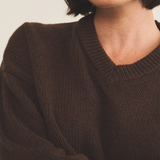 brown chocolate color cashmere sweater women - focus | Emilie | Linnea Lund