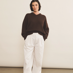 brown chocolate color cashmere sweater women - look | Emilie | Linnea Lund