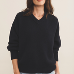 navy blue color cashmere sweater women - front view | Emilie | Linnea Lund