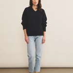 navy blue color cashmere sweater women - look | Emilie | Linnea Lund
