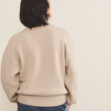 beige color cashmere sweater women - back view | Emilie | Linnea Lund