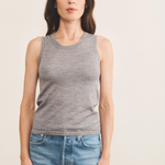 Grey cashmere top women - front view | Emma | Linnea Lund