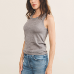 Grey cashmere top women - side view | Emma | Linnea Lund