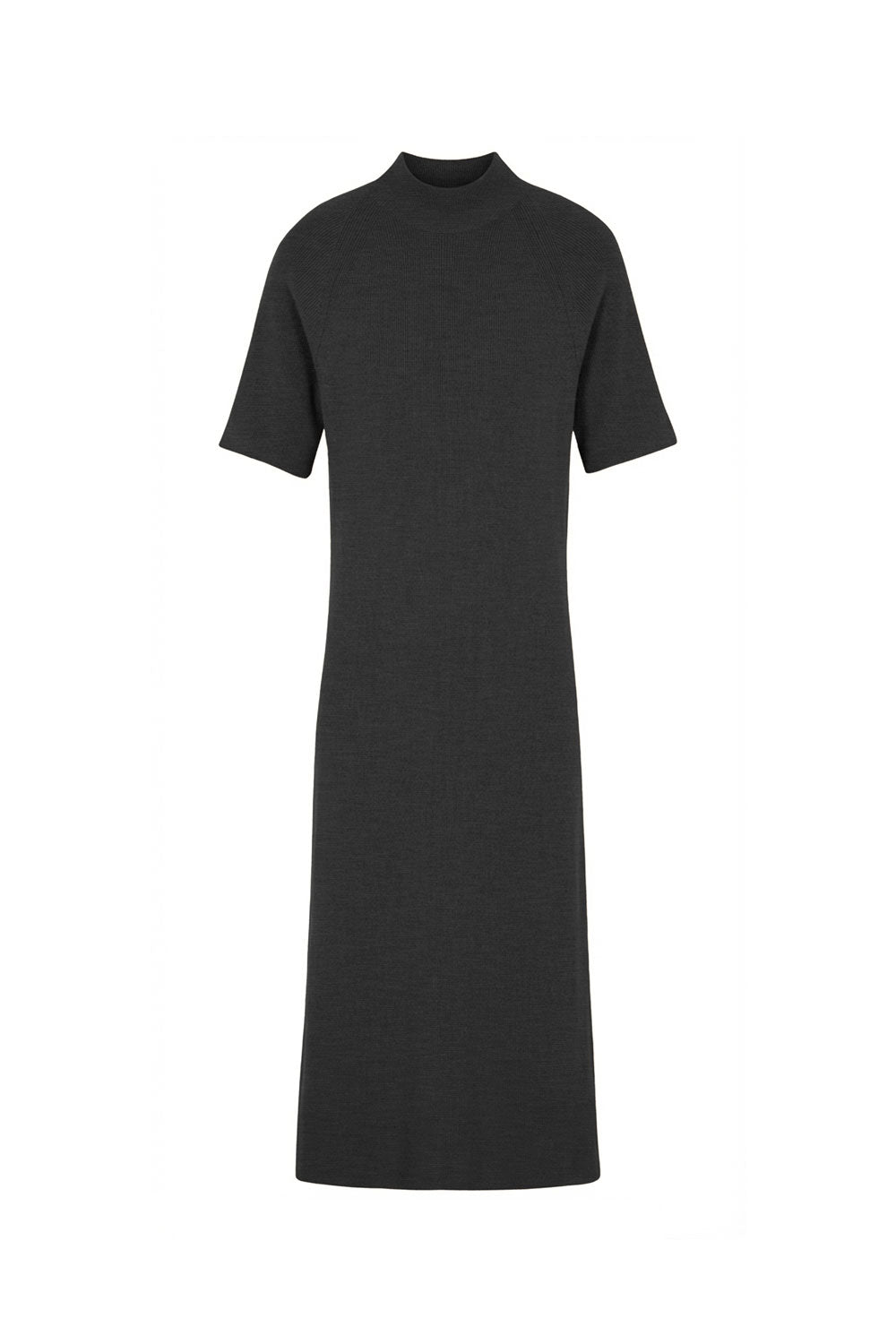 Short-sleeve cashmere long dress anthracite | Filippa | Linnea Lund