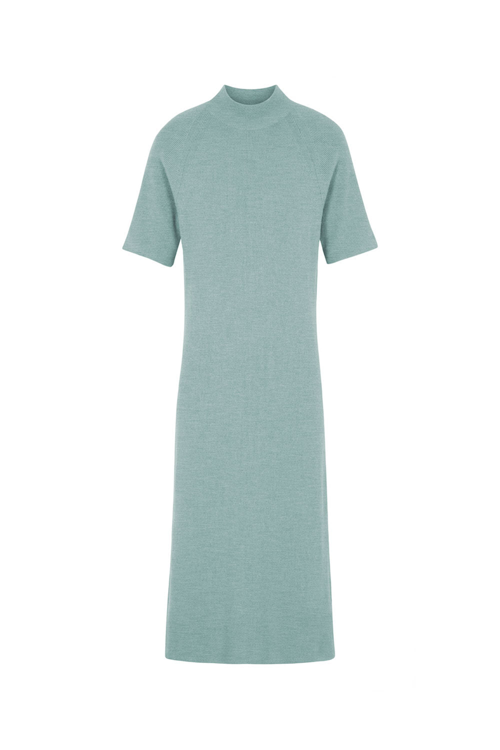 Short-sleeve cashmere long dress aqua blue | Filippa | Linnea Lund