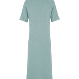 Short-sleeve cashmere long dress aqua blue | Filippa | Linnea Lund