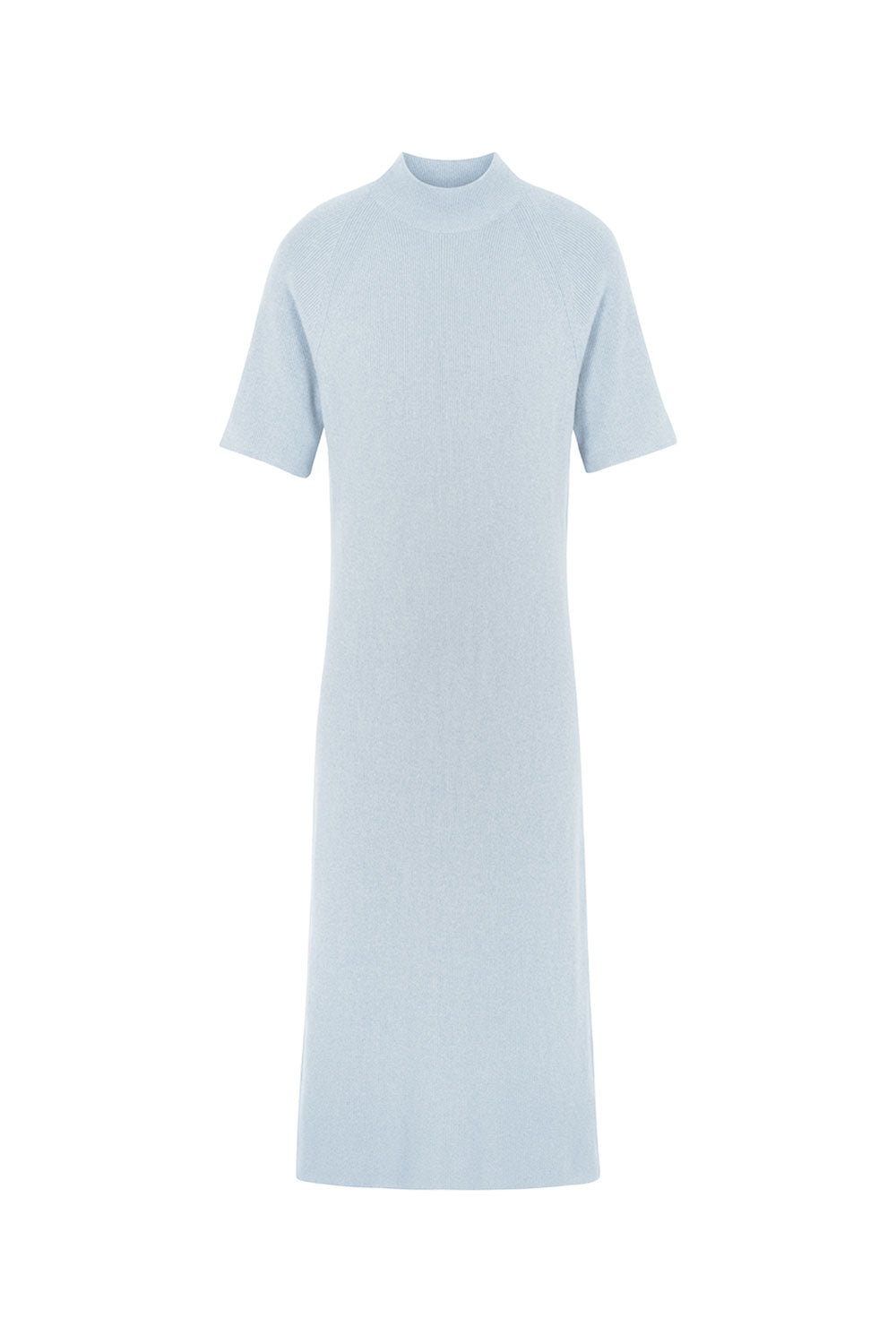 Short-sleeve cashmere long dress light blue | Filippa | Linnea Lund
