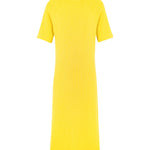 Short-sleeve cashmere long dress bright yellow | Filippa | Linnea Lund