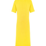 Short-sleeve cashmere long dress bright yellow | Filippa | Linnea Lund