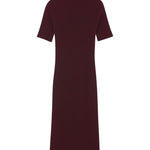 Short-sleeve cashmere long dress burgundy | Filippa | Linnea Lund