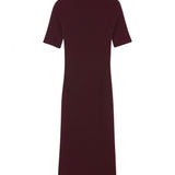 Short-sleeve cashmere long dress burgundy | Filippa | Linnea Lund