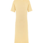 Short-sleeve cashmere long dress yellow | Filippa | Linnea Lund