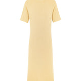 Short-sleeve cashmere long dress yellow | Filippa | Linnea Lund