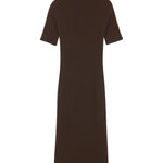 Short-sleeve cashmere long dress dark brown | Filippa | Linnea Lund