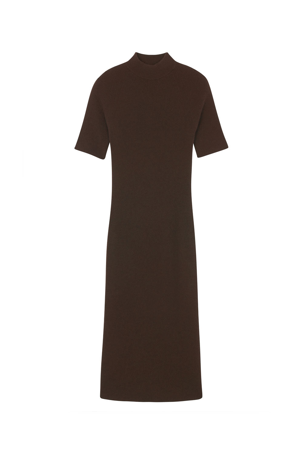 Short-sleeve cashmere long dress dark brown | Filippa | Linnea Lund