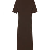 Short-sleeve cashmere long dress dark brown | Filippa | Linnea Lund