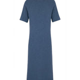 Short-sleeve cashmere long dress blue denim | Filippa | Linnea Lund