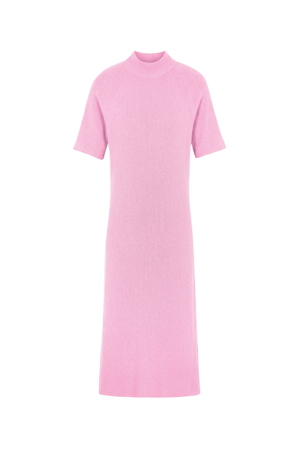 Short-sleeve cashmere long dress pink | Filippa | Linnea Lund