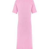 Short-sleeve cashmere long dress pink | Filippa | Linnea Lund