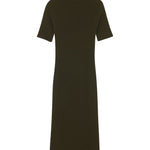 Short-sleeve cashmere long dress khaki | Filippa | Linnea Lund